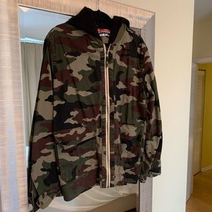 All-Son Military Jacket with black Hoodie